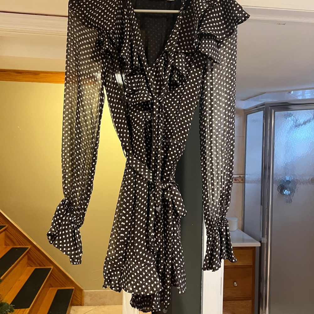 Zimmermann Black and White Polka Dot Romper